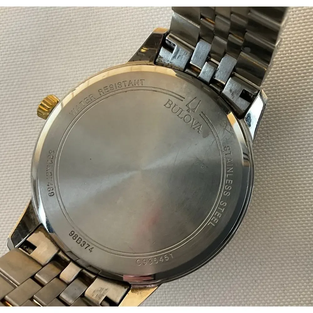 Bulova Two Tone Black Dial, about 40mm